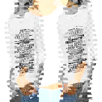 A Spoiled Grandson Of A Freaking Awesome Grumpy Old Grandma Women Long Sleeve T-shirt | Mazezy