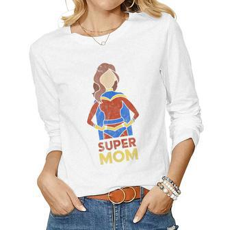 Super Mom Women Mothers Day Gift From Son Mommy Mama Women Graphic Long Sleeve T-shirt - Thegiftio UK