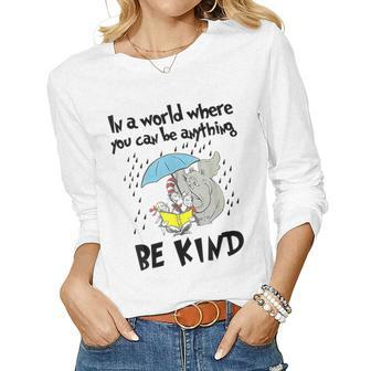 Teacher Life Be Kind For Teacher Cat In Hat Women Long Sleeve T-shirt | Mazezy AU