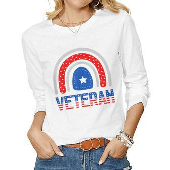 Veterans Day Veteran Appreciation Respect Honor Mom Dad Vets V2 Women Graphic Long Sleeve T-shirt - Seseable