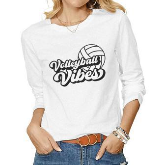 Volleyball Game Day Vibes Volleyball Mom Women Long Sleeve T-shirt | Mazezy AU