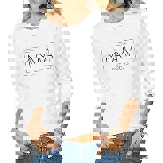 Womens Mama Est 2023 Promoted To Mommy Mothers Day 2023 Women Graphic Long Sleeve T-shirt - Thegiftio