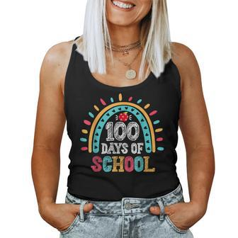 100Th Day Of School Teacher - 100 Days Smarter Rainbow Women Tank Top Basic Casual Daily Weekend Graphic - Thegiftio UK