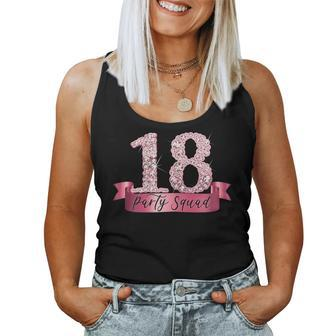 18Th Birthday Party Squad I Pink Group Photo Decor Outfit Women Tank Top | Mazezy