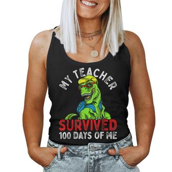 My Teacher Survived 100 Days Of Me 100 Days Of School  V2 Women Tank Top Basic Casual Daily Weekend Graphic