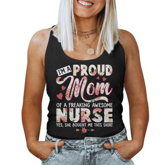 Im Proud Mom Of Freaking Awesome Nurse Mothers Day Gifts Women Tank Top Basic Casual Daily Weekend Graphic
