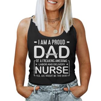 Im A Proud Dad Of A Labor Delivery Nurse Cute Fathers Day   Women Tank Top Basic Casual Daily Weekend Graphic