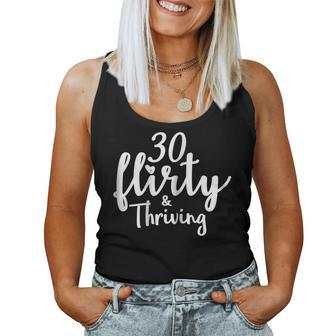Womens 30 Flirty And Thriving 30Th Birthday Tshirt Born In 1989 V2 Women Tank Top | Mazezy