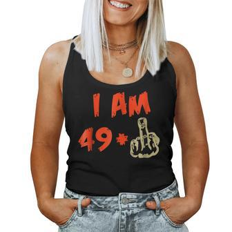 Im 49 Plus Middle Finger Shirt 50Th Birthday Tee Women Tank Top | Mazezy