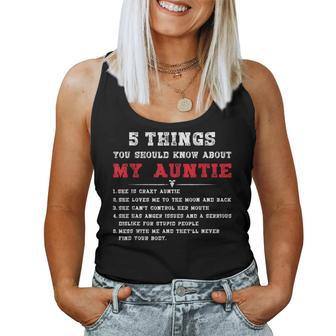 5 Things You Should Know About My Auntie Mothers Day Women Tank Top Basic Casual Daily Weekend Graphic - Thegiftio UK