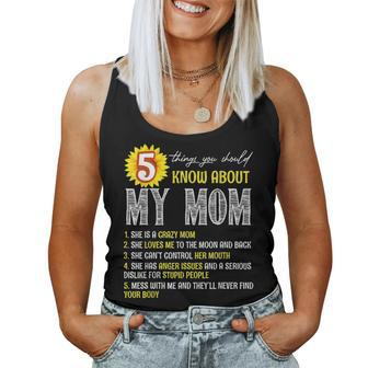 5 Things You Should Know About My Mom Sunflower Women Tank Top Basic Casual Daily Weekend Graphic - Seseable