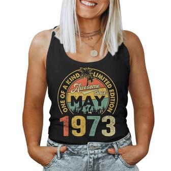 50Th Birthday Vintage May 1973 Men Women 50 Years Old Women Tank Top Basic Casual Daily Weekend Graphic - Thegiftio UK