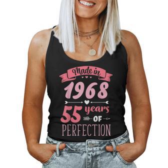 55 Birthday Decorations Women Female 55Th Bday 1968 Birthday Women Tank Top | Mazezy