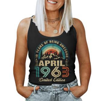 60Th Birthday Vintage April 1963 Men Women 60 Years Old Gift Women Tank Top Basic Casual Daily Weekend Graphic - Seseable