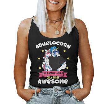 Abuelocorn 1 Kid Fathers Day Abuelo Unicorn Granddaughter Women Tank Top Basic Casual Daily Weekend Graphic - Seseable