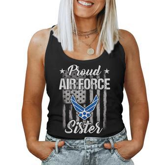 Air Force Soldier Sister Proud Air Force Sister Women Tank Top Basic Casual Daily Weekend Graphic - Seseable