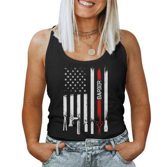 American Flag With Barber T For Women Men Father Women Tank Top Basic Casual Daily Weekend Graphic - Seseable