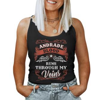 Andrade Blood Runs Through My Veins Family Christmas Women Tank Top Basic Casual Daily Weekend Graphic - Seseable