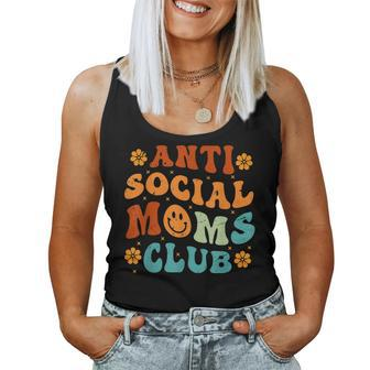 Anti Social Moms Club - Retro Funny Mom Life Mothers Day Mom Women Tank Top Basic Casual Daily Weekend Graphic - Thegiftio UK