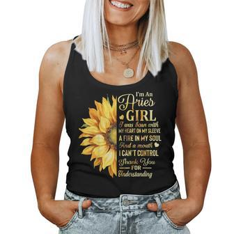 Im An Aries Girl Sunflower Birthday Women Tank Top | Mazezy