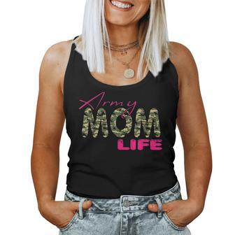 Army Mom Life Veterans Soldier Military Mothers Day Gift Women Tank Top Basic Casual Daily Weekend Graphic - Seseable