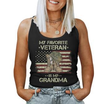 Army Veterans Day My Favorite Veteran Is My Grandma Kids Women Tank Top Basic Casual Daily Weekend Graphic - Seseable