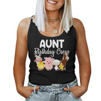 Aunt Birthday Crew Farm Animals Birthday Party Farmer Gifts Women Tank Top Basic Casual Daily Weekend Graphic - Seseable