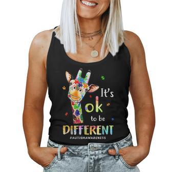 Autism Awareness Cute Giraffe Animals Be Differents Women Tank Top Basic Casual Daily Weekend Graphic - Seseable