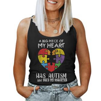 Autism Awareness - Dad Mom Daughter Autistic Kids Awareness Women Tank Top Basic Casual Daily Weekend Graphic - Seseable