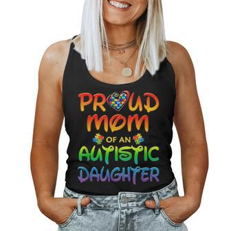 Autism Awareness Family Proud Mom Of Autistic Daughter Women Tank Top Basic Casual Daily Weekend Graphic - Seseable
