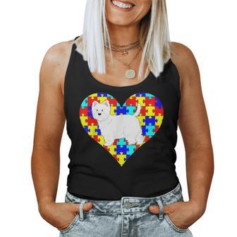Autism Awareness Funny Westie Dog Mom Dad Gifts Women Tank Top Basic Casual Daily Weekend Graphic - Seseable