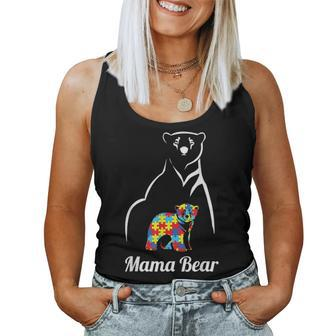 Autism Awareness Mama Bear Mom Gift Women Tank Top Basic Casual Daily Weekend Graphic - Seseable