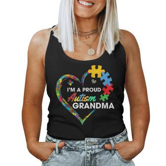 Autism Awareness Im A Proud Grandma Love Puzzle Heart Women Tank Top | Mazezy