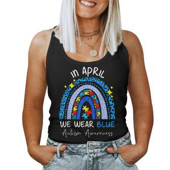 Autism Awareness Rainbow In April We Wear Blue Acceptance Women Tank Top Basic Casual Daily Weekend Graphic - Seseable