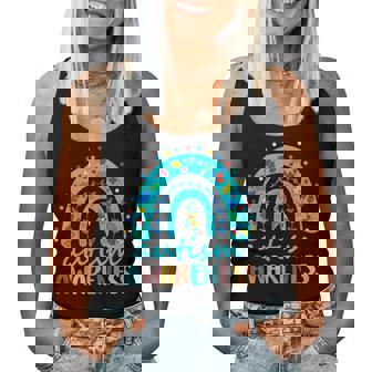 Autism Awareness Rainbow Puzzle Autism Awareness Month Women Tank Top | Mazezy