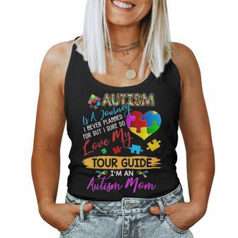 Autism Is Not Planned Journey Autism Awareness Mom Puzzles Women Tank Top Basic Casual Daily Weekend Graphic - Seseable