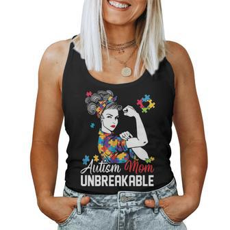 Autism Mom Unbreakable Autism Awareness Gifts Mommy Sweat Women Tank Top Basic Casual Daily Weekend Graphic - Seseable