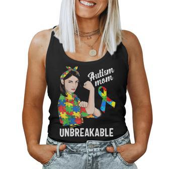 Autism Mom Unbreakable Cute Autism Awareness Women Gift Women Tank Top Basic Casual Daily Weekend Graphic - Seseable