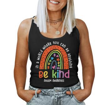 Autism Son Child Daughter Mom Be Kind Rainbow Women Tank Top | Mazezy