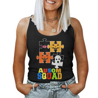 Autism Squad Boo Halloween Group Matching Teacher Kids Women Women Tank Top | Mazezy