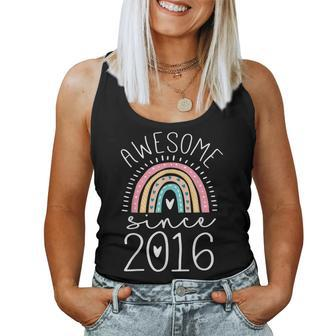 Awesome Since 2016 7Th Birthday Rainbow Born In 2016 Women Tank Top | Mazezy