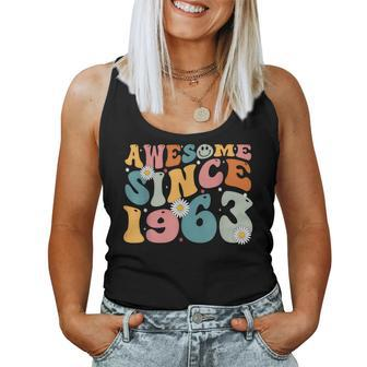 Awesome Since 1963 60Th Birthday Retro Gifts Born In 1963 Women Tank Top Basic Casual Daily Weekend Graphic - Seseable