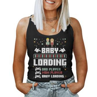 Baby Loading Dad Mom Player Gamer Funny Pregnancy Women Tank Top Basic Casual Daily Weekend Graphic - Seseable
