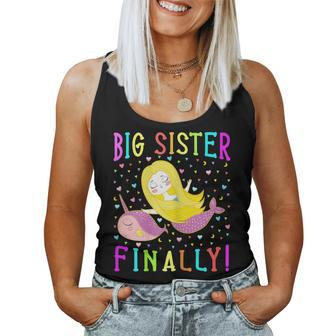 Baby Shower For Daughter Mermaid Big Sister Finally Women Tank Top | Mazezy