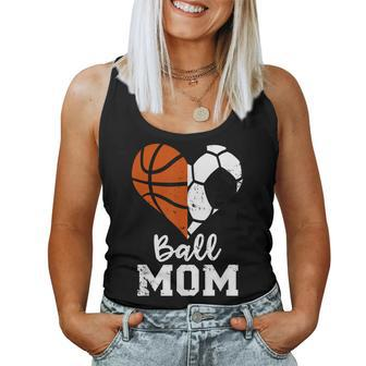 Ball Mom Heart Soccer Basketball Mom Women Tank Top | Mazezy