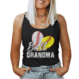 Baseball Softball Ball Heart Grandma Women Tank Top | Mazezy