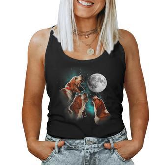 Basset Hound Basset Hound Howling At The Moon Women Tank Top | Mazezy