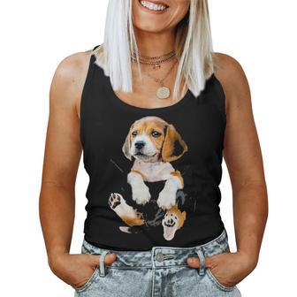 Beagle Pocket Funny Mom Dad Kid Lover Themed Gifts Men Women Women Tank Top Basic Casual Daily Weekend Graphic - Seseable