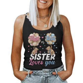 Bears Pink Or Blue Sister Loves You Gender Reveal Women Tank Top | Mazezy