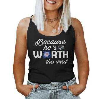 Because Hes Worth The Wait Coast Guard Wife Women Tank Top Basic Casual Daily Weekend Graphic - Seseable
